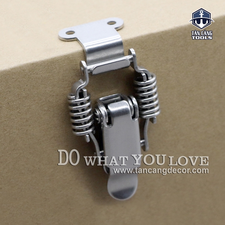 Khóa Gài Inox 304 Dạng Lò Xo Kéo Vuông Góc Loại Trơn – KT :6.5 cm - Ảnh 5