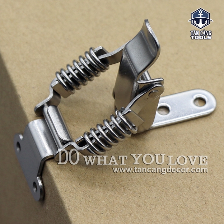 Khóa Gài Inox 304 Dạng Lò Xo Kéo Vuông Góc Loại Trơn – KT :6.5 cm - Ảnh 6