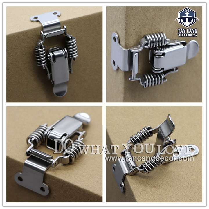 Khóa Gài Inox 304 Dạng Lò Xo Kéo Vuông Góc Loại Trơn – KT :6.5 cm - Ảnh 7