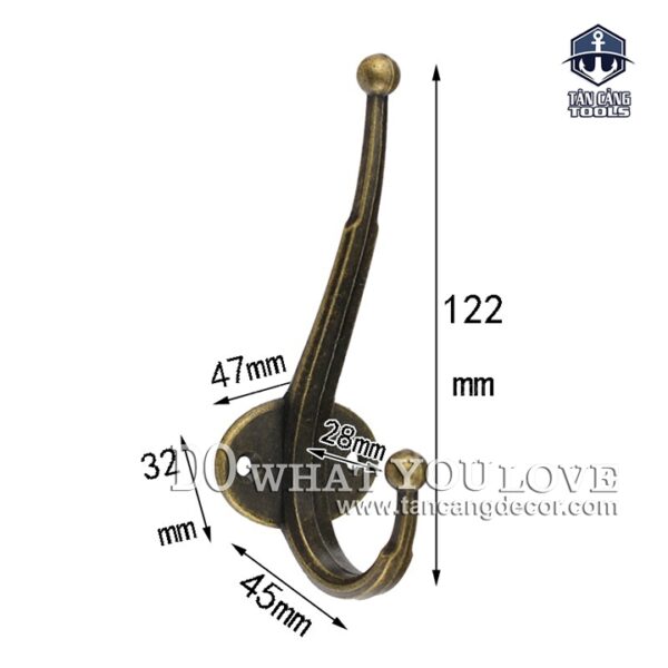 Móc treo đôi Cổ điển 12 - KT:12cm - Ảnh 3