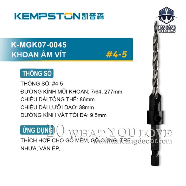 Mũi Khoan Mồi Âm Vít Kempston 2.77 x 9.5mm
