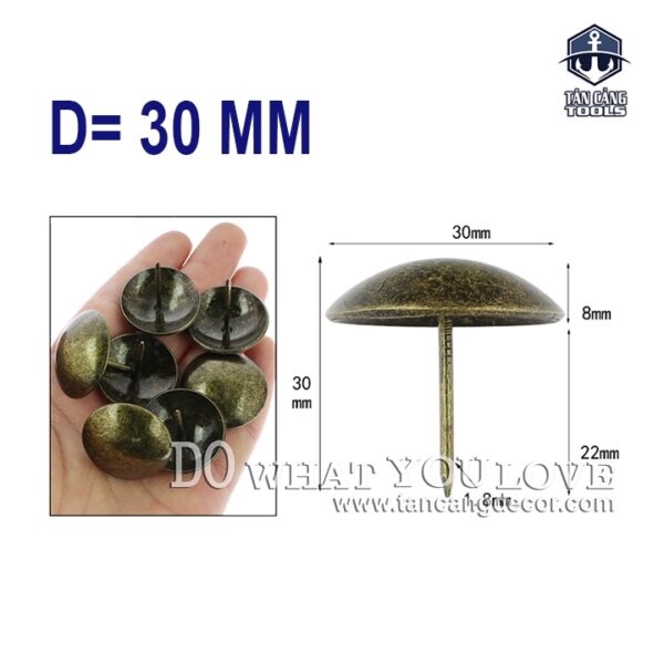 Đinh dù màu đồng D = 30mm