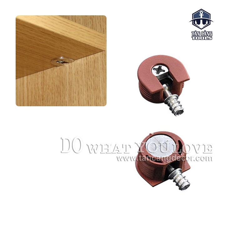 50 Ốc Cam Liên Kết Dạng Ngắn - Màu Nâu