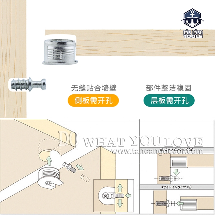50 Ốc Cam Liên Kết Dạng Ngắn - Màu Nâu - Ảnh 5