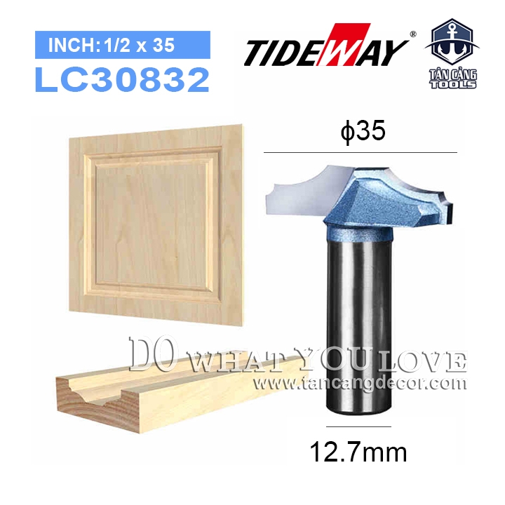 Mũi Router Đánh Pano Tủ Tideway 35 mm Cốt 12.7 mm