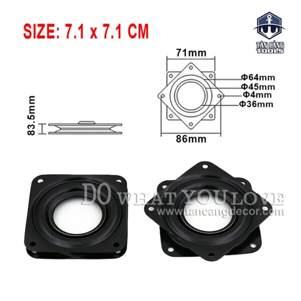 Giá xoay bàn ghế đa năng 7.1 cm Có Lỗ Đi Dây Điện