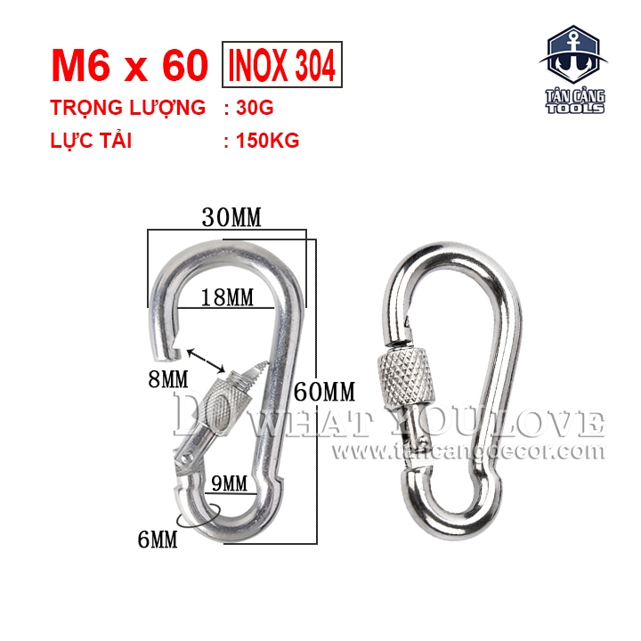 Móc Khóa Inox 304 M8 x 80 mm - Ảnh 9