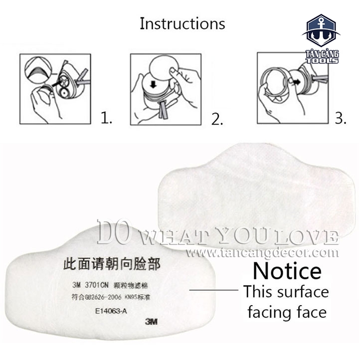 Mặt nạ phòng độc 3M 3200 Kèm 10 Bông Lọc - Ảnh 8