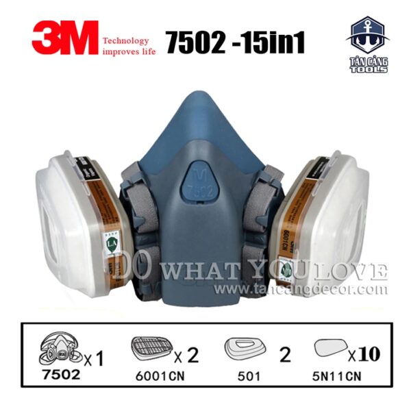 Mặt nạ phòng độc 3M 7502 Kèm 10 Bông Lọc