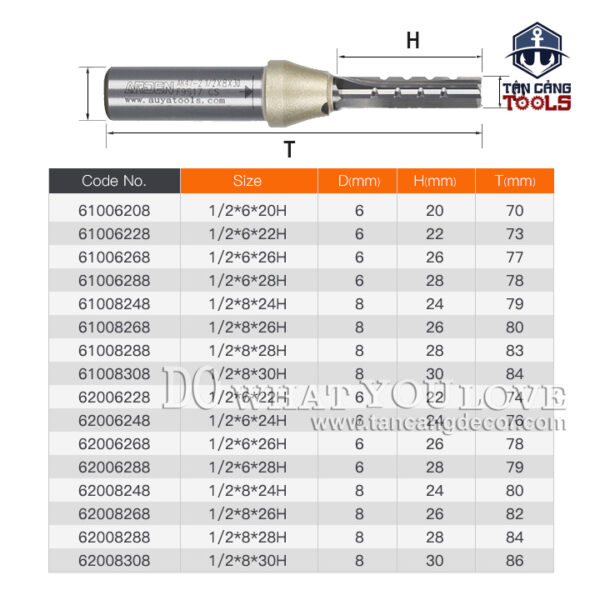 Alternative view of Mũi Router Arden CNC 6 x 22 mm Cốt 12.7 mm Arden AK47-2