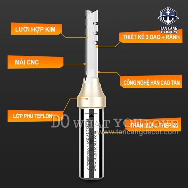 Mũi Router Arden CNC 6 x 22 mm Cốt 12.7 mm Arden AK47-2 - Ảnh 10