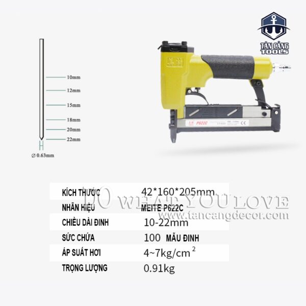 Súng Đinh Chỉ - Đinh Đồng Meite PC622C Tặng Súng Thổi Bụi - Ảnh 3