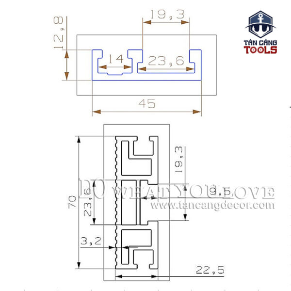 Alternative view of Bộ Cử Đẩy Bàn Cưa Wnew 800 mm Phiên Bản Mở Rộng