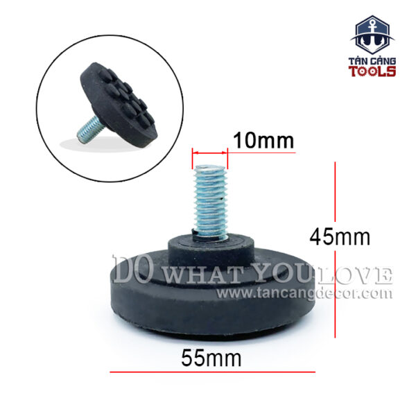 25 Chân Tăng Chỉnh Su Đặc 10 x 55 mm