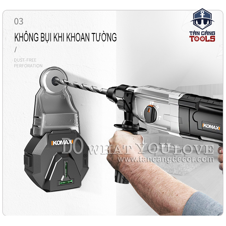 Hộp Thu Bụi Khoan Tường Komax - Có Lazer - Ảnh 10