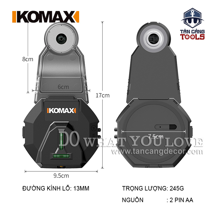 Hộp Thu Bụi Khoan Tường Komax - Có Lazer - Ảnh 3
