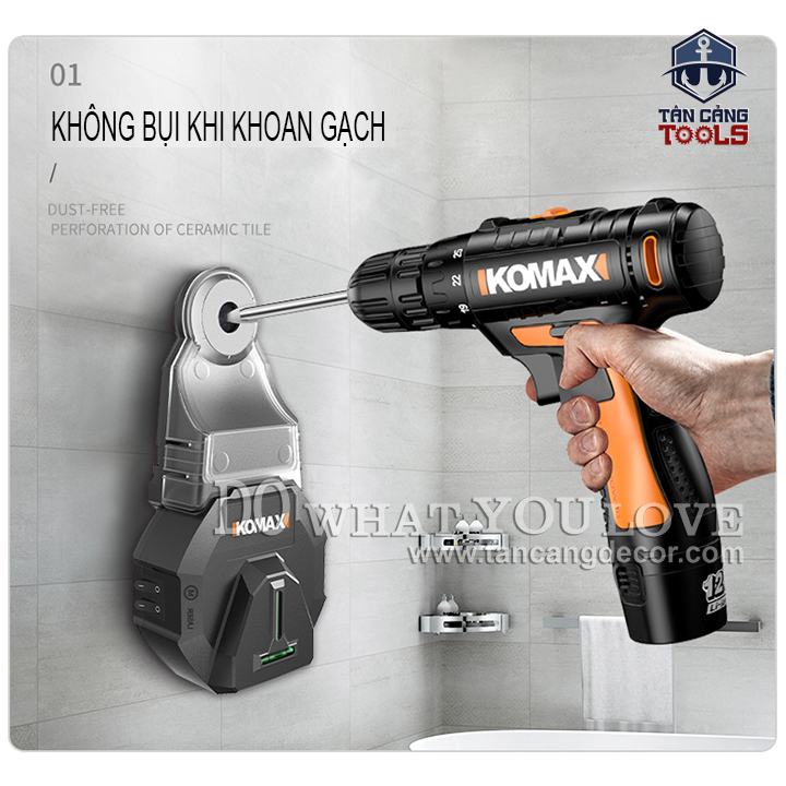 Hộp Thu Bụi Khoan Tường Komax - Có Lazer - Ảnh 8