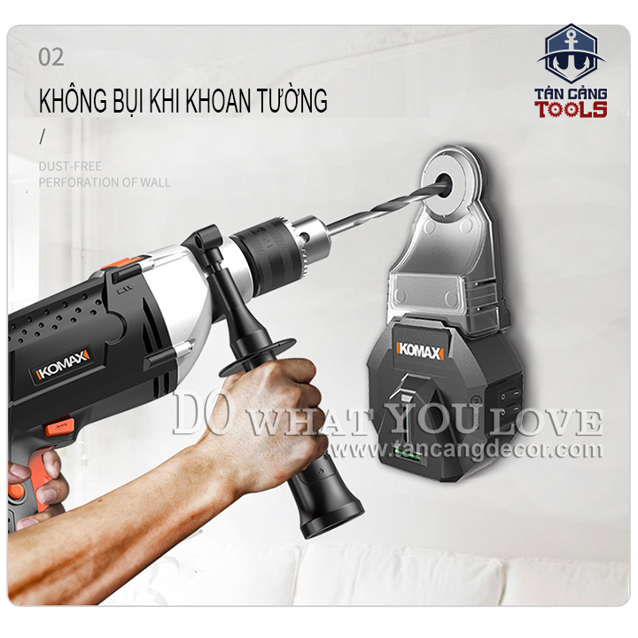 Hộp Thu Bụi Khoan Tường Komax - Có Lazer - Ảnh 9