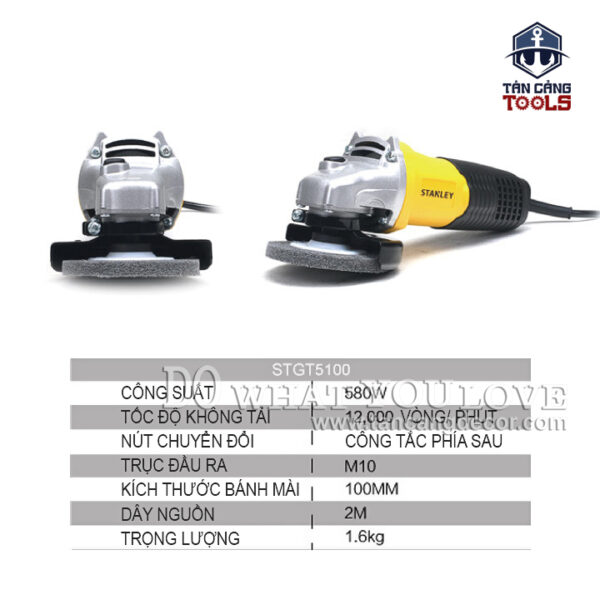 Alternative view of Máy Mài Góc 100 mm Stanley STGT5100-B1 580W