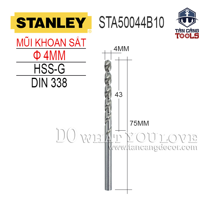 Mũi Khoan Sắt 4 mm Stanley STA50044B10