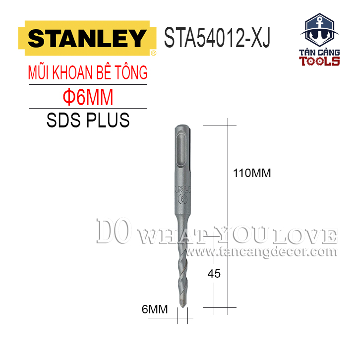 Mũi Khoan Bê Tông Gài SDS 6 mm x110 mm Stanley STA54012-XJ