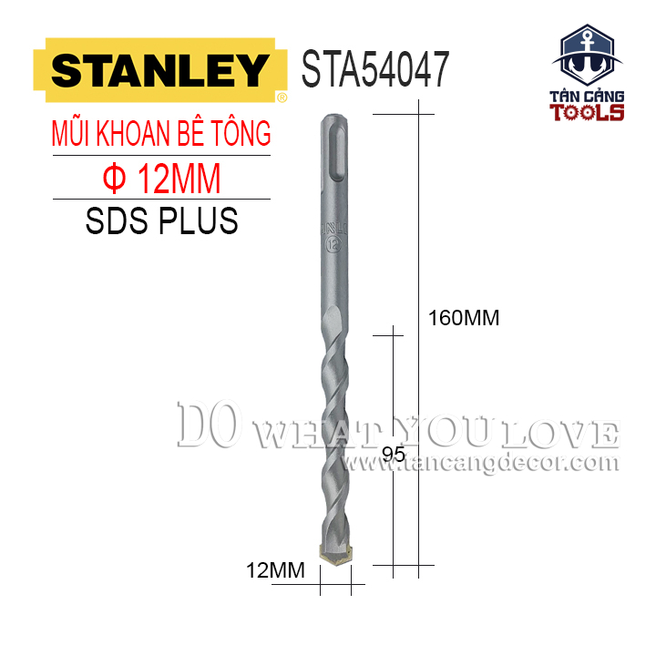 Mũi Khoan Bê Tông Gài SDS 12 mm x160 mm Stanley STA54047
