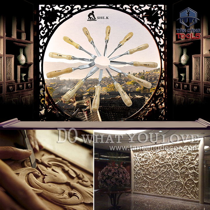 Bộ 12 Dao Tiện, Khắc Gỗ Hợp Kim SHEK - Ảnh 8