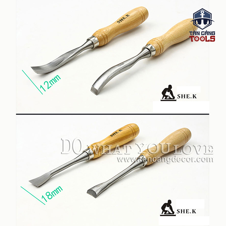 Bộ 12 Dao Tiện, Khắc Gỗ Hợp Kim SHEK - Ảnh 10