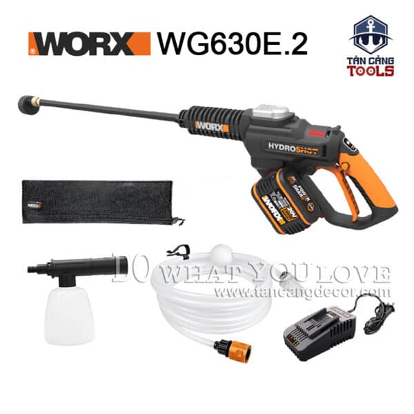 Máy Xịt Rửa Xe Dùng Pin 20V WORX HYDROSHOT WG630E.5 ( Thân Máy, 1 Pin 4.0Ah, 1 Sạc )
