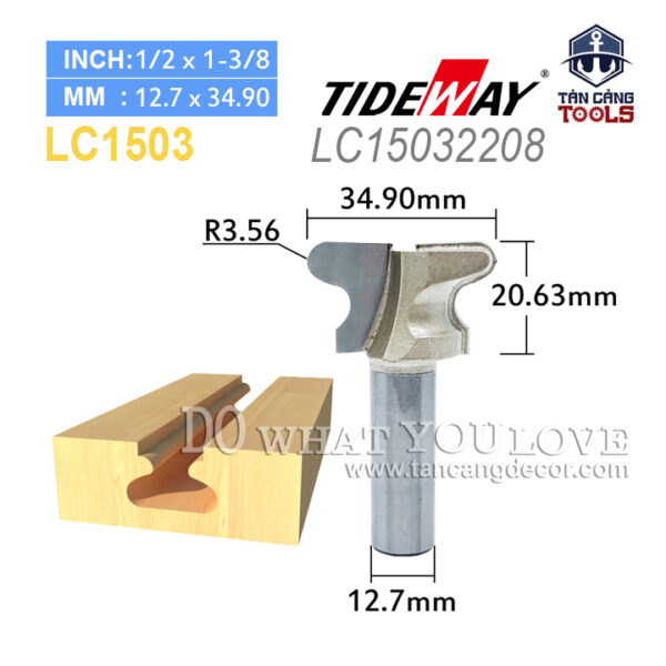 Mũi Router Tạo Tay Nắm Âm Tideway 34.90 mm Cốt 12,7 mm
