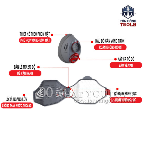 Mặt Nạ Phòng Độc Honeywell 7200 Kèm 6 Bông Lọc - Ảnh 10