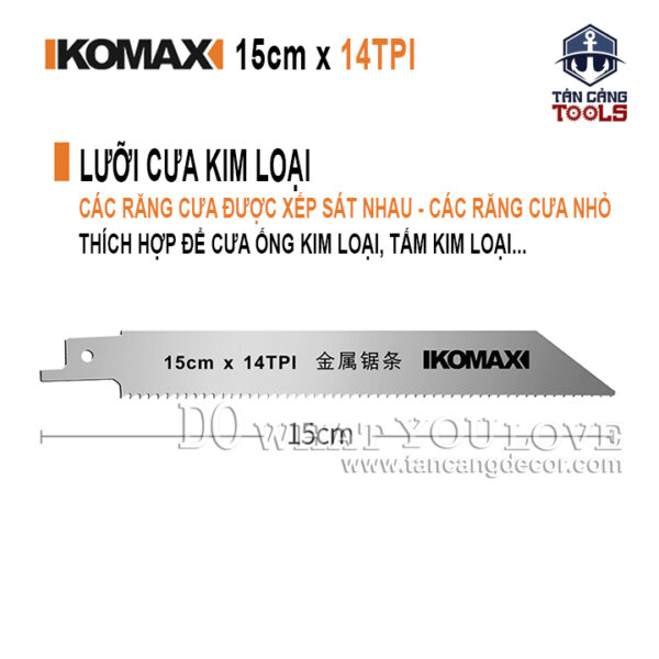 Lưỡi Cưa Kiếm Kim Loại Komax 15 cm x 14TPI - 1 Lưỡi