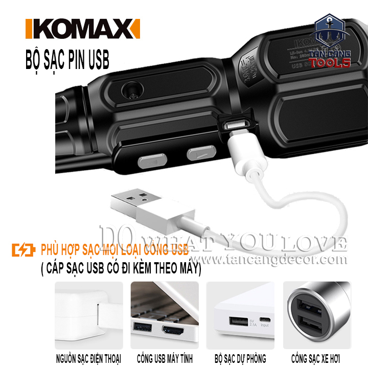 Máy Vặn Vít Điện Tử Sạc USB Komax 4.2V - Ảnh 12