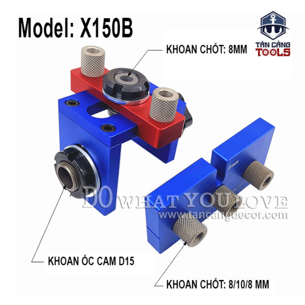 Bộ Cử Khoan Ốc Cam Và Chốt Gỗ Bản Đầy Đủ FENGSEN X150B