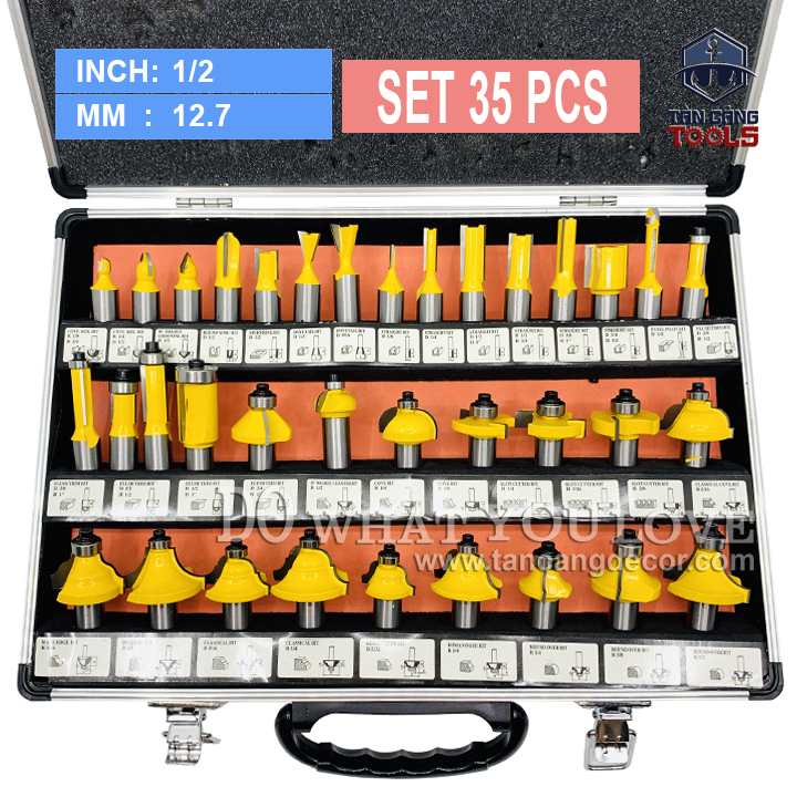 Combo 35 Chi Tiết Mũi Router Cốt 12.7 mm