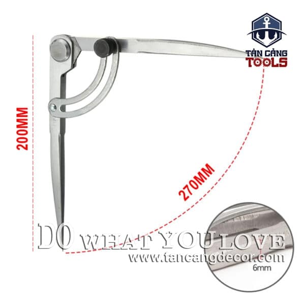 Alternative view of Compa Cơ Khí 200 mm - Bán Kính 270 mm