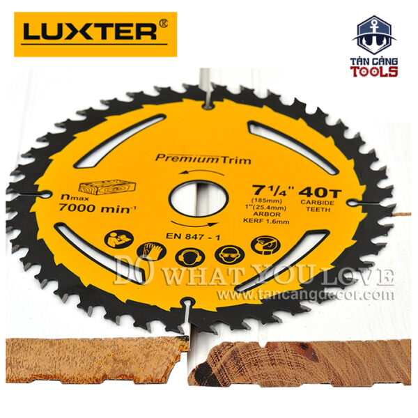 Lưỡi Cưa Gỗ Hợp Kim 185 x 25.4 mm x 40T Luxter 6008058 - Ảnh 4