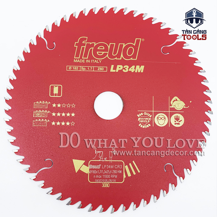 Lưỡi Cưa Gỗ Hợp Kim 182 x 25.4 mm x 60T Freud LP34M CR3 - Ảnh 5