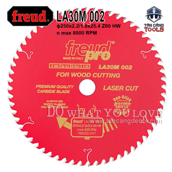 Lưỡi Cưa Gỗ Hợp Kim 250 x 25.4 mm x 60T Freud LA30M 002