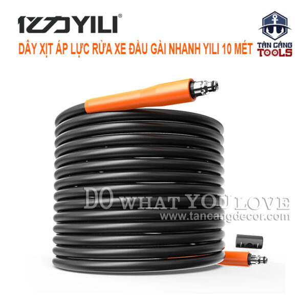 Dây Xịt Áp Lực Rửa Xe Đầu Gài Nhanh Yili 10 Mét