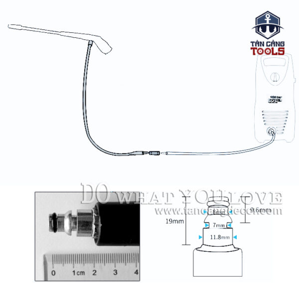 Alternative view of Dây Xịt Áp Lực Rửa Xe Đầu Gài Nhanh Yili 10 Mét