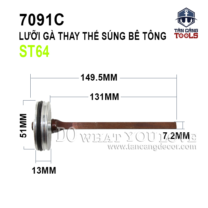 Lưỡi Gà Thay Thế Cho Súng Đinh Bê Tông Wizard ST64