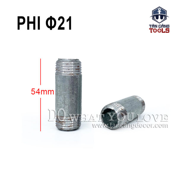 Nuýp Nối Dài 54 mm Phi 21 Ống nước - Thép Mạ Kẽm
