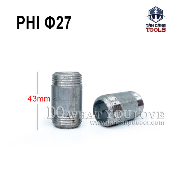 Nuýp Nối Dài 43 mm Phi 27 Ống Nước - Thép Mạ Kẽm