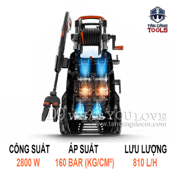 Máy Xịt Rửa Xe Cao Áp YILI YLQ6200C - 160C Động Cơ Đôi - Ảnh 4