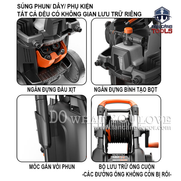 Máy Xịt Rửa Xe Cao Áp YILI YLQ6200C - 160C Động Cơ Đôi - Ảnh 7