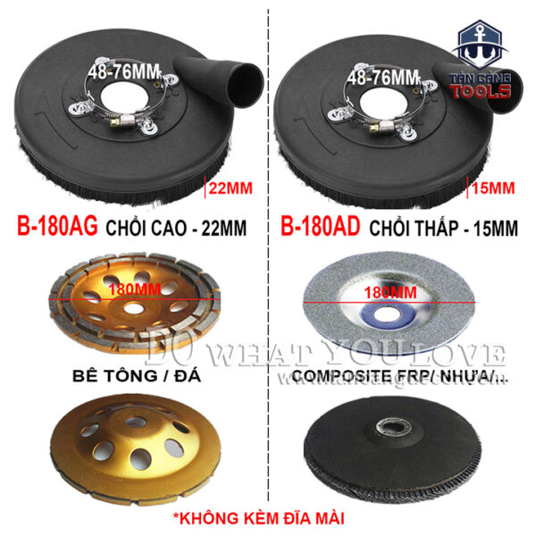 Alternative view of Hộp Bảo Vệ Và Thu Bụi Máy Mài Sàn Chổi Cao B-180AG