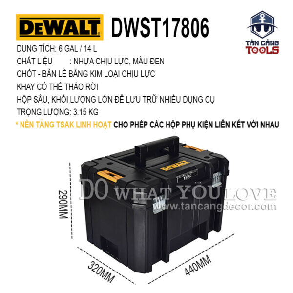 Hộp Đựng Dụng Cụ Dewalt DWST17806 - Ảnh 8