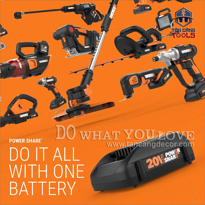 Body Và Sạc Quạt Dùng Pin 20 V Worx WX095.9 - Ảnh 6