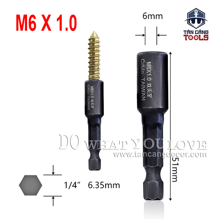 Đầu Vặn Bulong Ren 6 mm - 1 Cái